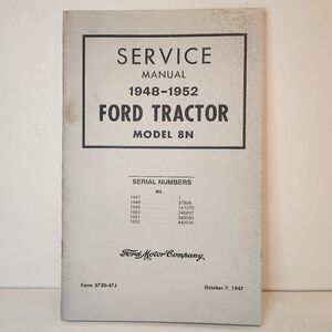 Ford Tractor Service Manual 1948-1952 Model 8N